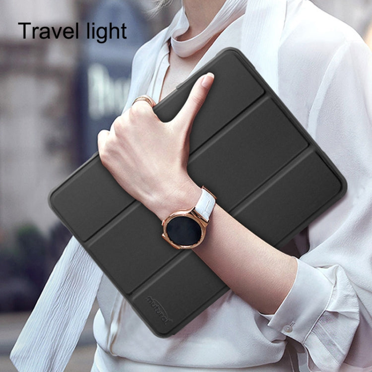 For iPad 10.2 Mutural Horizontal Flip PC + TPU + PU Leather Case with Holder & Pen Slot(Black)