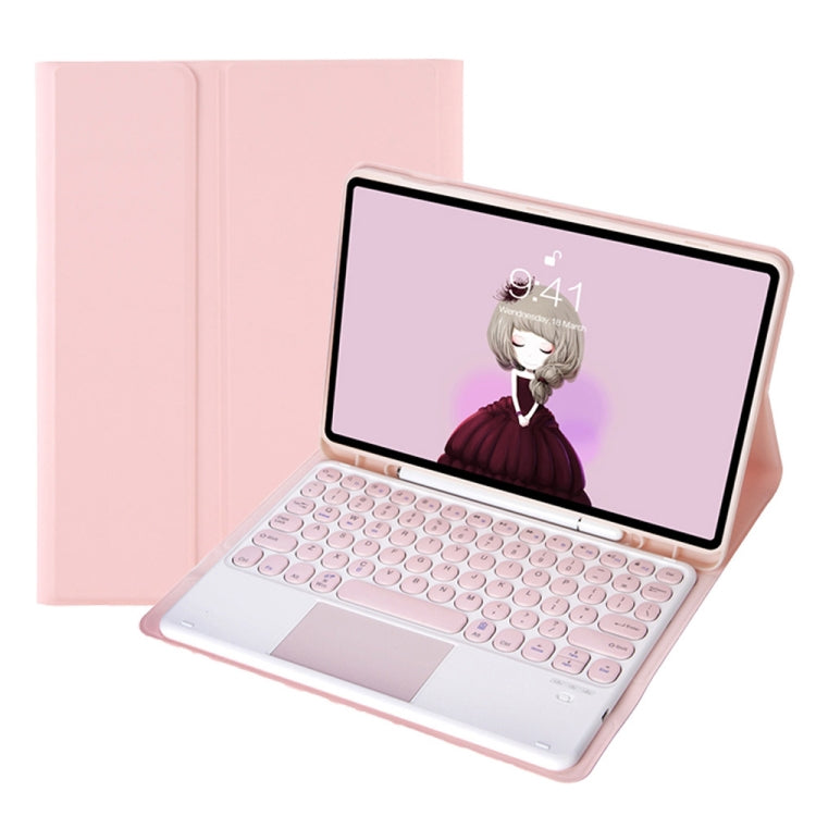 YA610B-A Candy Color Skin Feel Texture Round Keycap Bluetooth Keyboard Leather Case with Touchpad, For Samsung Galaxy Tab S6 Lite 10.4 inch SM-P610 / SM-P615, For Samsung Galaxy Tab A8 10.5 2021 SM-X200 / SM-X205