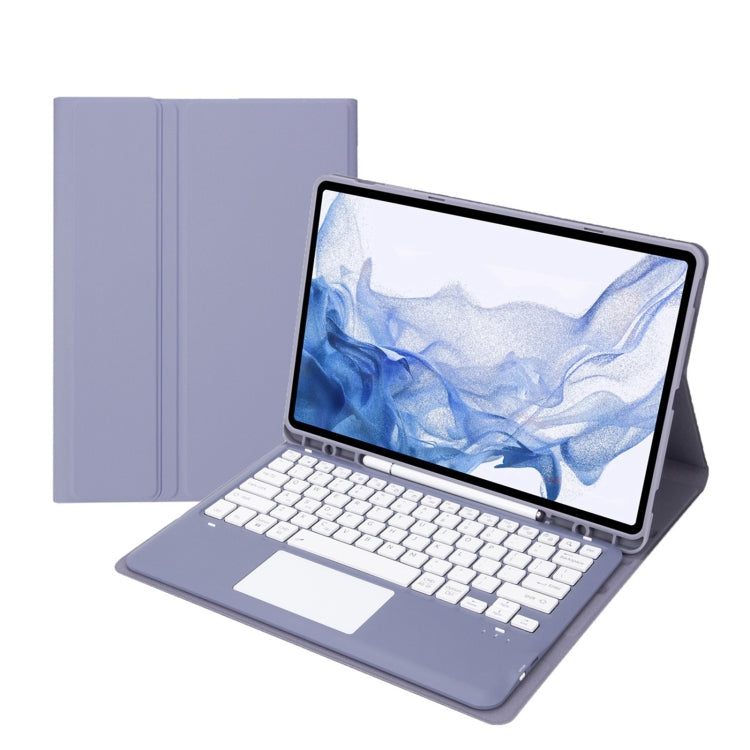 T800B-A Touch Pad Detachable Bluetooth Keyboard Leather Tablet Case, For Samsung Galaxy Tab S8+/S7+/S7 FE, T800B-A
