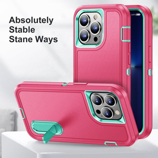 3 in 1 Rugged Holder Phone Case, For iPhone 14 Pro, For iPhone 14 Pro Max