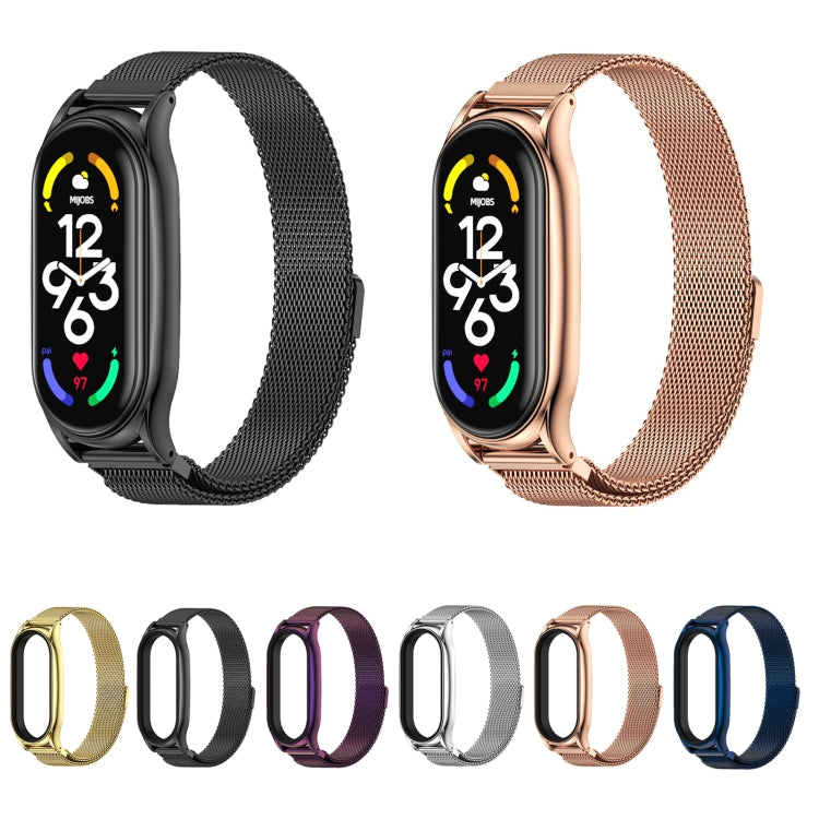 MIJOBS Milan Magnetic Plus Stainless Steel Watch Band, For Xiaomi Mi Band 7 / 7 NFC