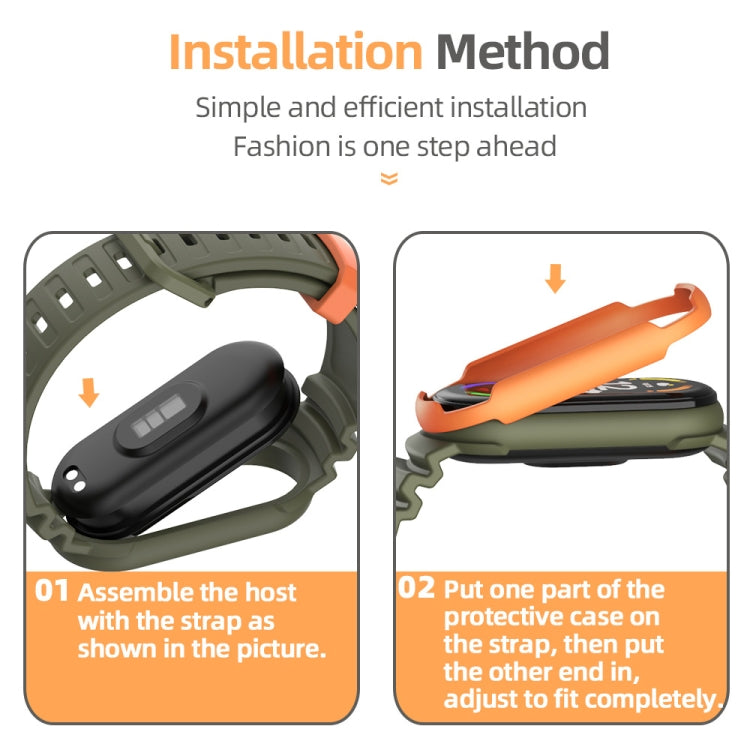 For Xiaomi Mi Band 5 / 6 / 7 MIJOBS GS Unibody Two-color Watch Band(Light Apricot Warm Grey)
