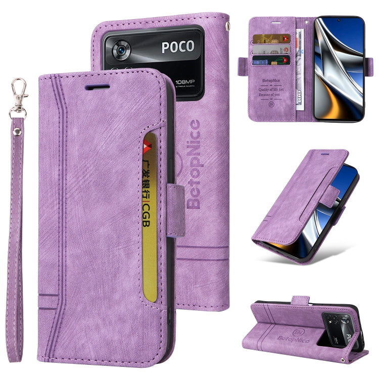 BETOPNICE Dual-side Buckle Leather Phone Case, For Xiaomi Poco M4 Pro 4G, For Xiaomi Poco X3 NFC, For Xiaomi Poco X4 Pro 5G