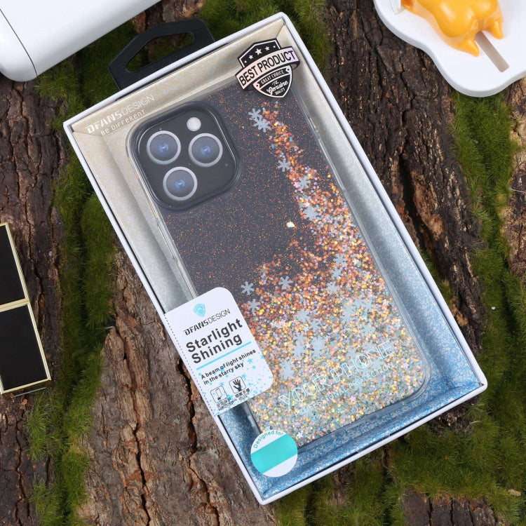 For iPhone 14 Pro Max DFANS DESIGN Snowflake Starlight Shining Phone Case(Black)
