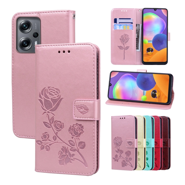 Rose Embossed Flip PU Leather Phone Case, For Xiaomi 12/12X, For Xiaomi 12 Lite, For Xiaomi 12 Pro, For Xiaomi Redmi Note 11T Pro 5G