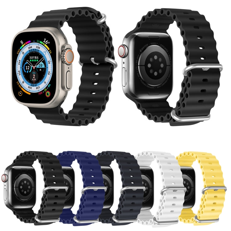 DUX DUCIS Sea Wave Silicone Watch Band For Apple Watch, Series 8&7 45mm / SE 2&6&SE&5&4 44mm / 3&2&1 42mm