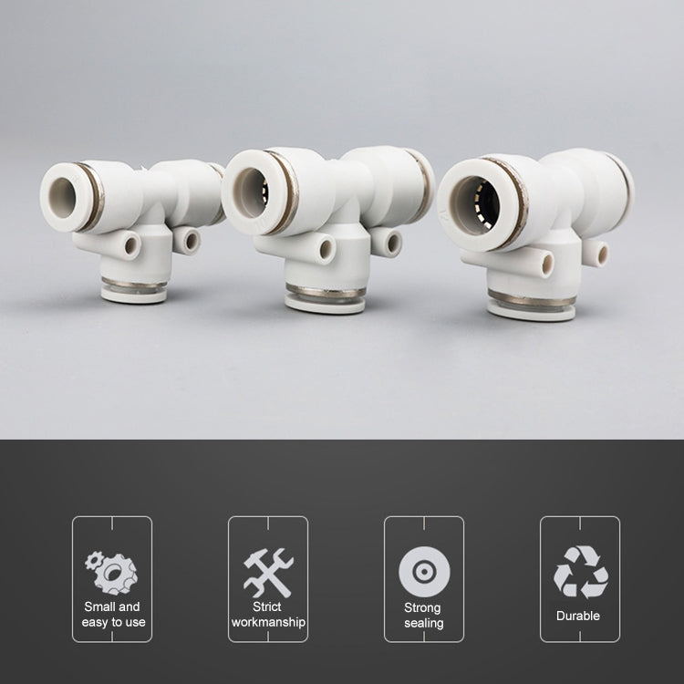 PE-4 LAIZE 10pcs PE T-type Tee Pneumatic Quick Fitting Connector
