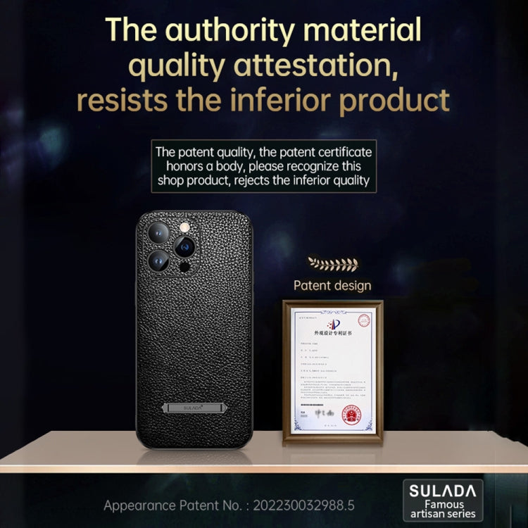 SULADA Invisible Bracket Leather Back Cover Phone Case, For iPhone 14, For iPhone 14 Plus, For iPhone 14 Pro, For iPhone 14 Pro Max