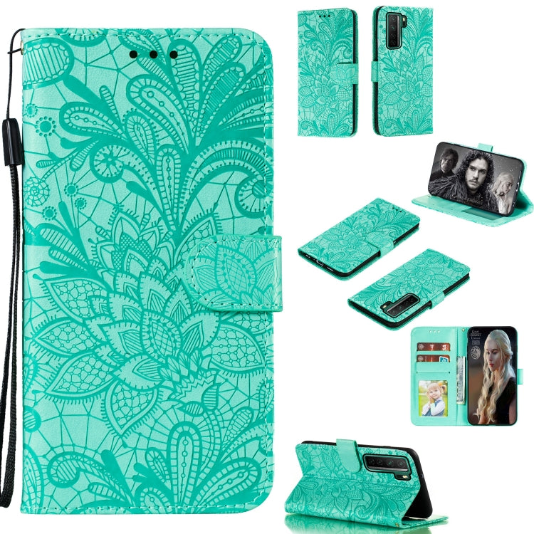 Lace Flower Embossing Pattern Horizontal Flip Leather Case , with Holder & Card Slots & Wallet & Photo Frame & Lanyard, For Xiaomi Redmi Note 9S, For Huawei Nova 7, For Huawei Nova 7 Pro, For Huawei Nova 7 SE