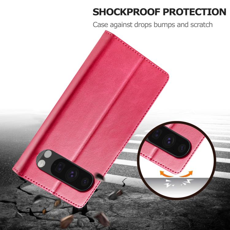 For Google Pixel 10 Pro XL LC.IMEEKE Calf Texture Flip Leather Phone Case(Red)