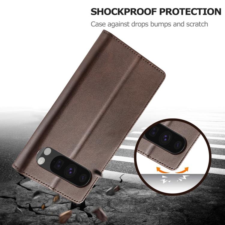 For Google Pixel 10 / 10 Pro LC.IMEEKE Calf Texture Flip Leather Phone Case(Brown)