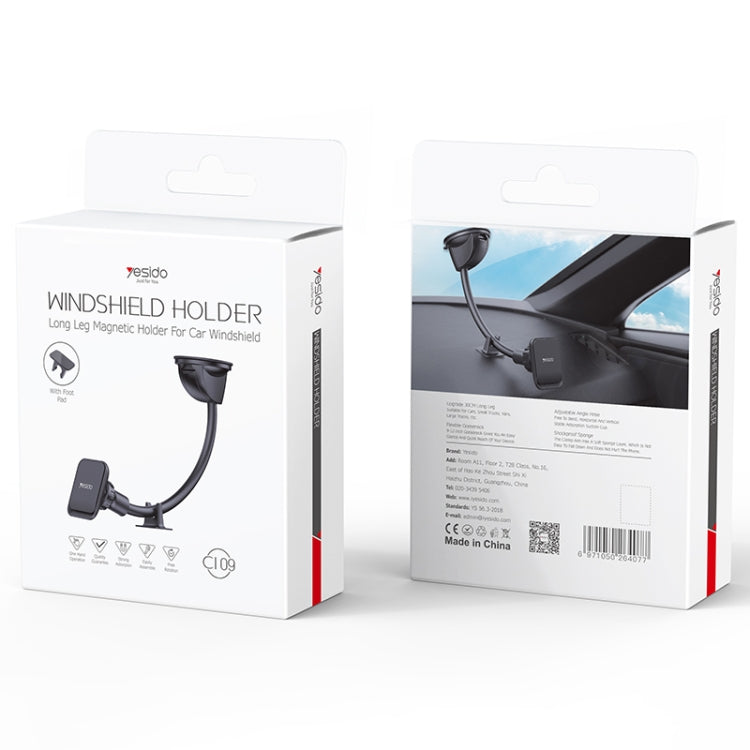 Yesido C109 360 Degree Rotation Car Windshield Suction Cup Magsafe Magnetic Phone Holder(Black)