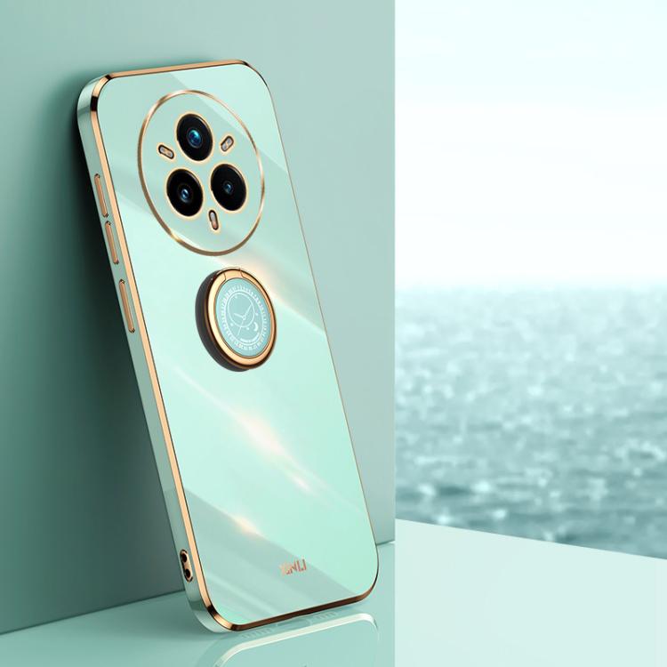 XINLI Straight Edge 6D Electroplate TPU Phone Case with Ring Holder, For Realme Neo7X, For Realme Neo7 SE, For Realme14 Pro+