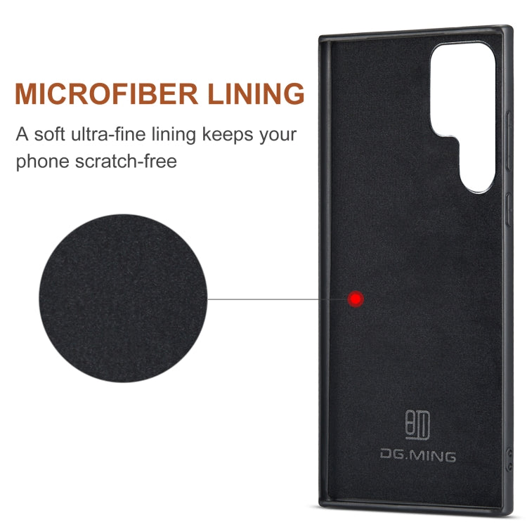 For Samsung Galaxy S24 Ultra 5G DG.MING M2 Series 3-Fold Multi Card Bag + Magnetic Phone Case(Brown)