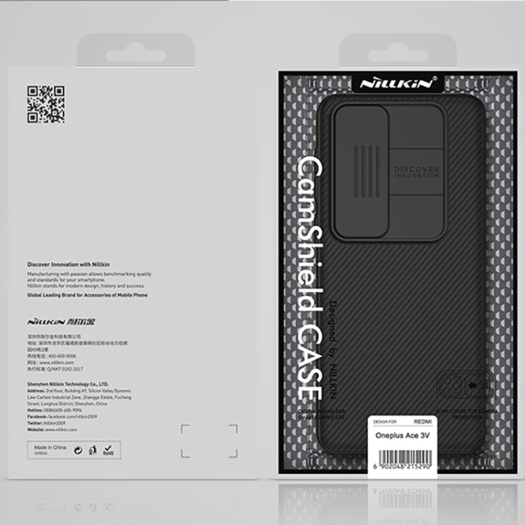 For OnePlus Ace 3V NILLKIN Black Mirror Series Camshield PC Phone Case(Black)