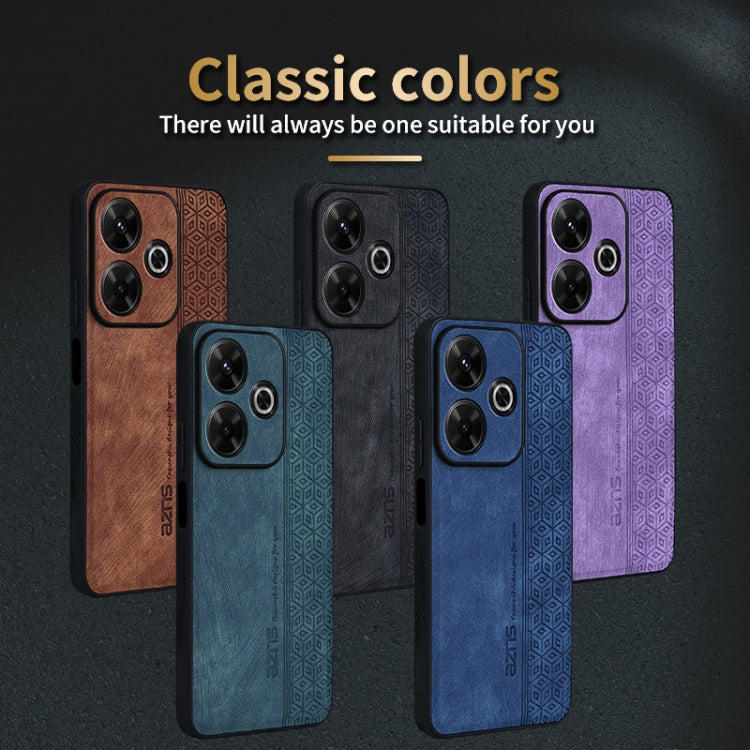 For Xiaomi Redmi 13 4G Global AZNS 3D Embossed Skin Feel Phone Case(Purple)