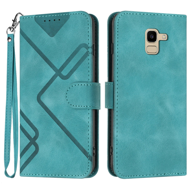 Line Pattern Skin Feel Leather Phone Case, For Samsung Galaxy S9+, For Samsung Galaxy S9, For Samsung Galaxy A8 2018