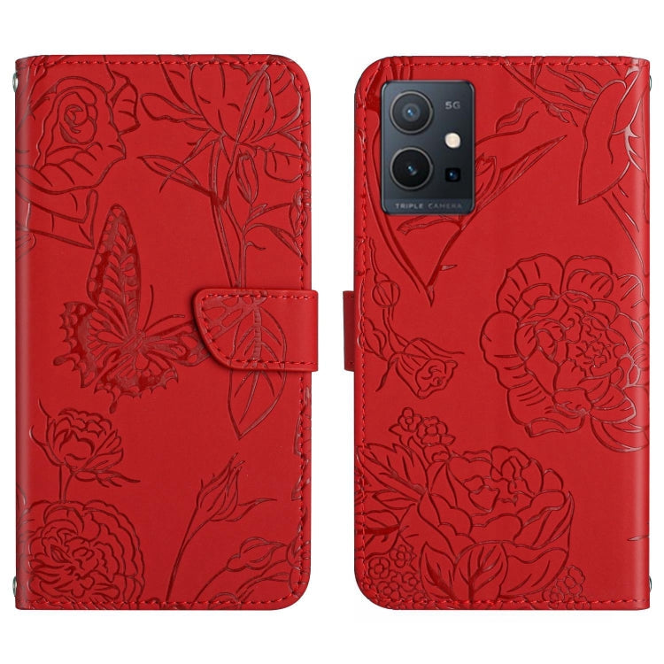 HT03 Skin Feel Butterfly Embossed Flip Leather Phone Case, For vivo Y02S Global / Y16 4G Global, For vivo Y77 5G Global / Y22S 4G Global, For vivo Y77E 5G, For vivo Y75 5G Global