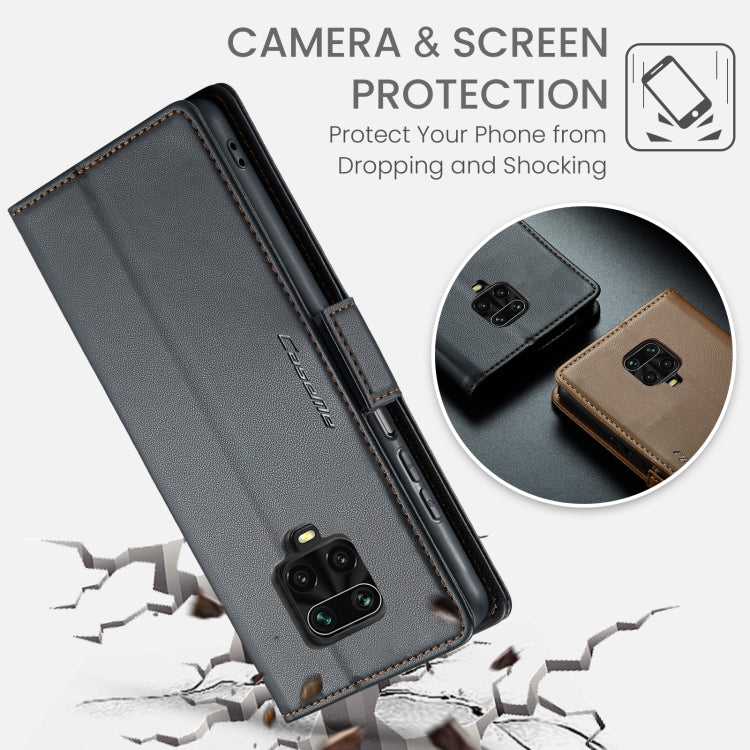 For Xiaomi Redmi Note 9S/Note 9 Pro/Note 9 Pro Max CaseMe 023 Butterfly Buckle Litchi Texture RFID Anti-theft Leather Phone Case(Black)