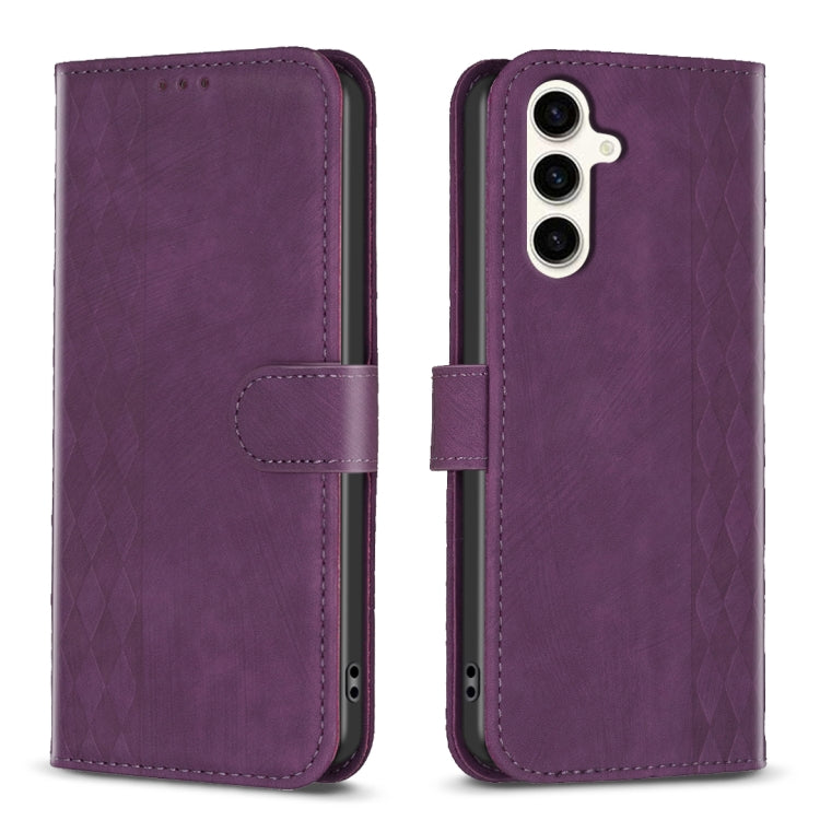 Plaid Embossed Leather Phone Case, For Samsung Galaxy A25 5G, For Samsung Galaxy S23 5G, For Samsung Galaxy S24+ 5G, For Samsung Galaxy S23 FE 5G