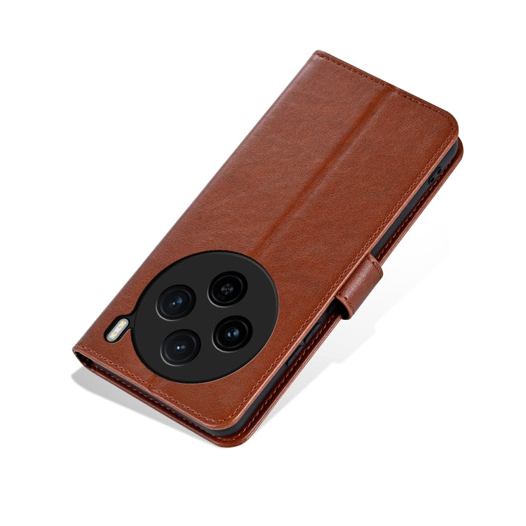 For vivo X100S AZNS Sheepskin Texture Flip Leather Phone Case(Brown)