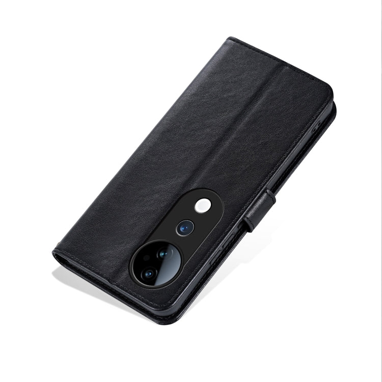 For vivo S19 Pro AZNS Sheepskin Texture Flip Leather Phone Case(Black)