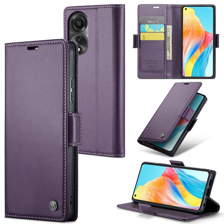 CaseMe 023 Butterfly Buckle Litchi Texture RFID Anti-theft Leather Phone Case, For OPPO Reno8 T 4G, For OPPO A57 4G Global/A57s 4G Global, For OPPO Reno10 5G Global/Reno10 Pro Global, For OPPO A78 4G