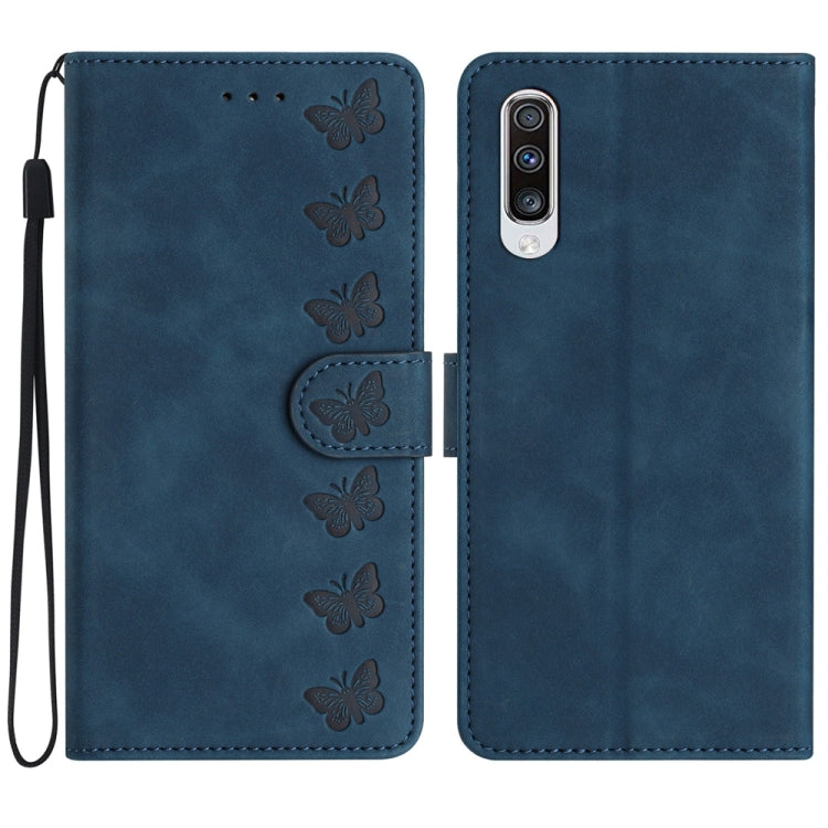 Seven Butterflies Embossed Leather Phone Case, For Samsung Galaxy A52 5G, For Samsung Galaxy A53, For Samsung Galaxy A54, For Samsung Galaxy A70