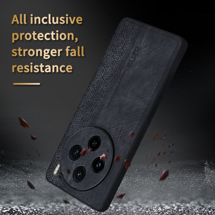 For vivo X100s AZNS 3D Embossed Skin Feel Phone Case(Dark Green)