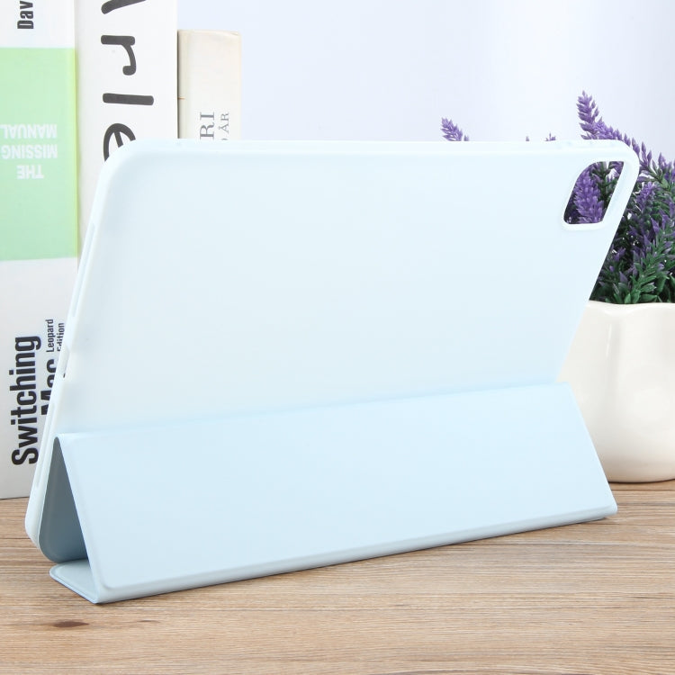 For iPad Pro 11 2025 / 2024 GEBEI 3-folding Holder Shockproof Flip Leather Tablet Case(Sky Blue)