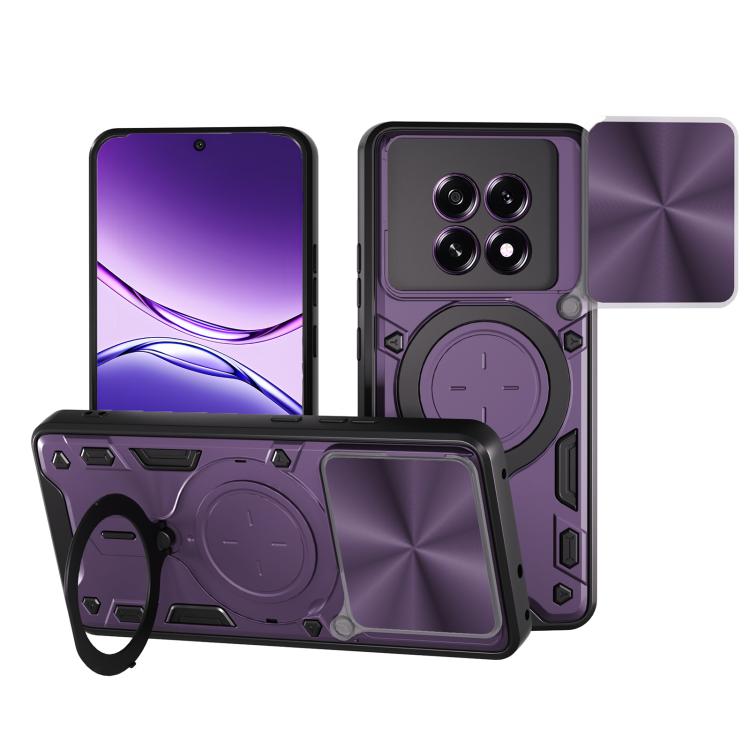 CD Texture Sliding Camshield Magnetic Holder Phone Case, For OPPO Reno14 5G Global, For OPPO A59 5G Global, For OPPO F29 Pro 5G Global, For OPPO F29 5G Global