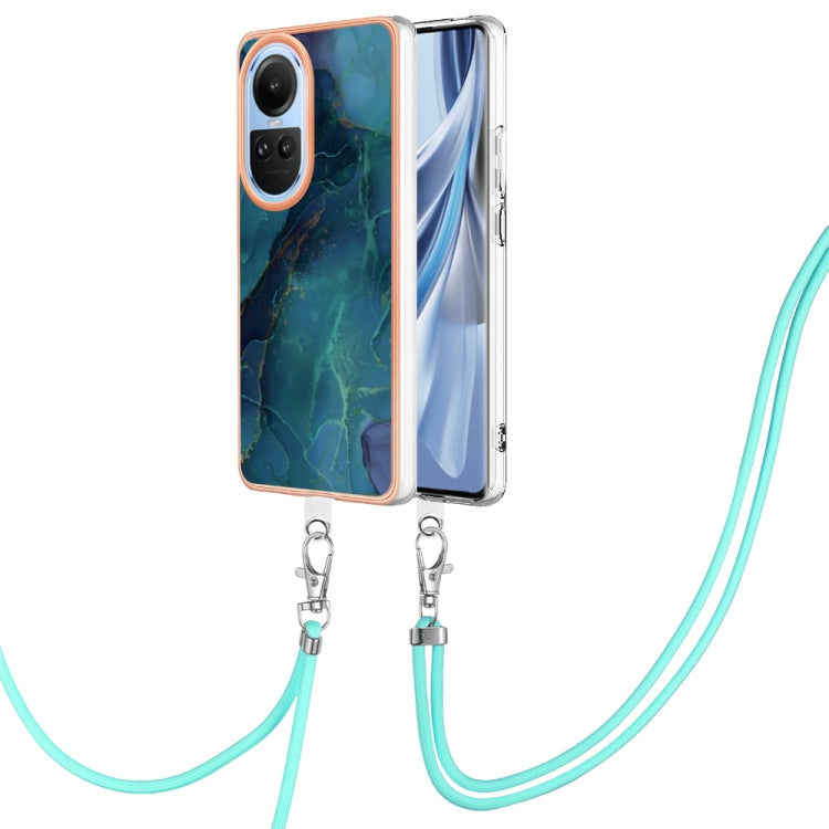 Electroplating Marble Dual-side IMD Phone Case with Lanyard, For OPPO Reno11 5G Global, For OPPO Reno11 Pro 5G Global, For OPPO A58 4G, For OPPO Reno10 5G Global
