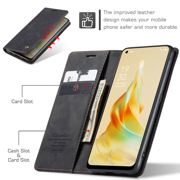 For OPPO Reno8 T 4G CaseMe 013 Multifunctional Horizontal Flip Leather Phone Case(Black)