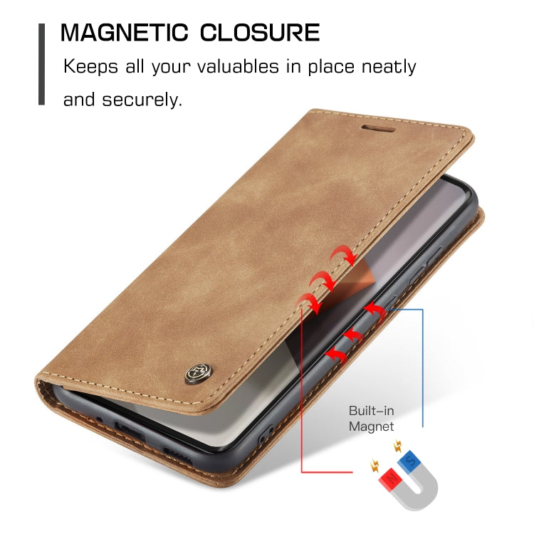For Xiaomi Redmi Note 13 Pro+ CaseMe 013 Multifunctional Horizontal Flip Leather Phone Case(Brown)