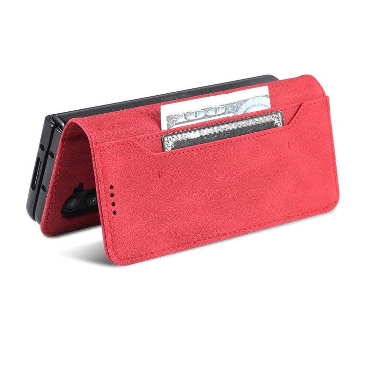 For Samsung Galaxy Z Fold5 AZNS Dream II Skin Feel PU+TPU Horizontal Flip PU Phone Case(Red)