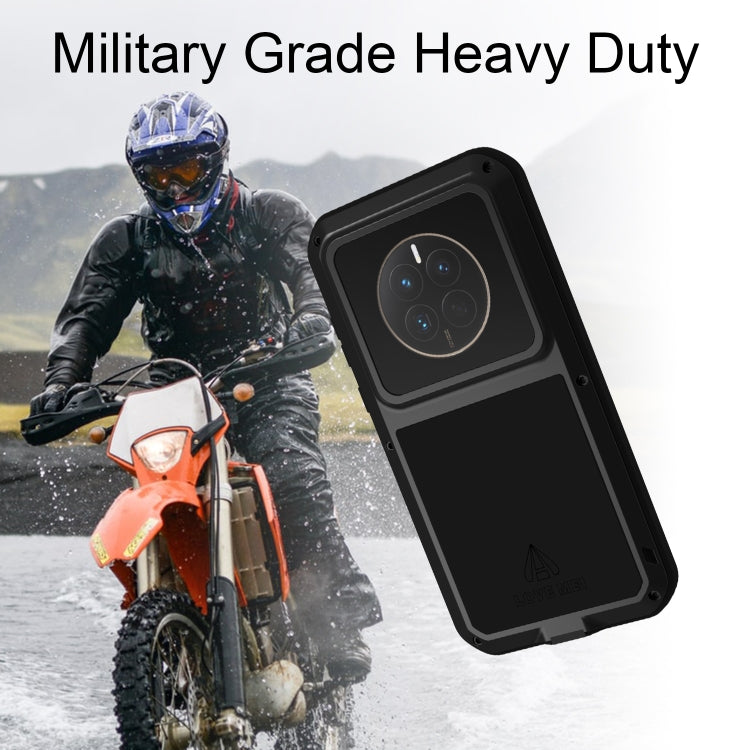 For Huawei P60 / P60 Pro / P60 Art LOVE MEI POWERFUL Metal Shockproof Life Waterproof Dustproof Phone Case(Black)