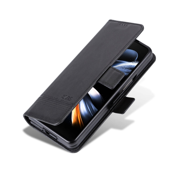 For Samsung Galaxy Z Fold6 5G AZNS Magnetic Calf Texture Flip Leather Phone Case(Black)