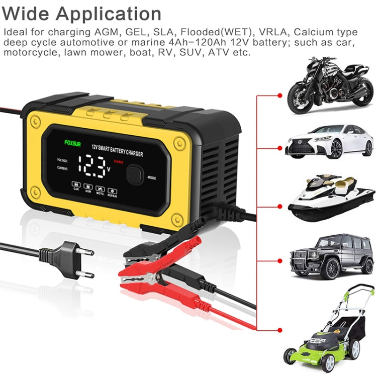 FOXSUR FBC1206E 6A 12V Car / Motorcycle Smart Battery Charger(UK Plug)