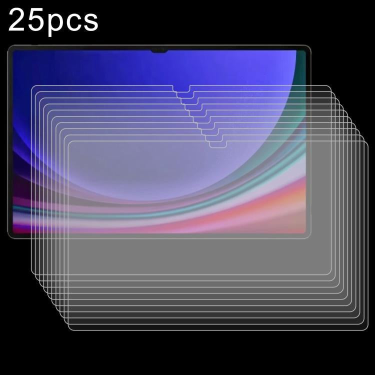 25pcs 9H 0.3mm Explosion-proof Tempered Glass Film, For Samsung Galaxy Tab S11 Ultra 14.6, For Samsung Galaxy Tab S10 FE+ 13.1, For Samsung Galaxy Tab S10 Ultra 14.6, For Samsung Galaxy Tab S10+ 12.4, For Samsung Galaxy Tab S10 11