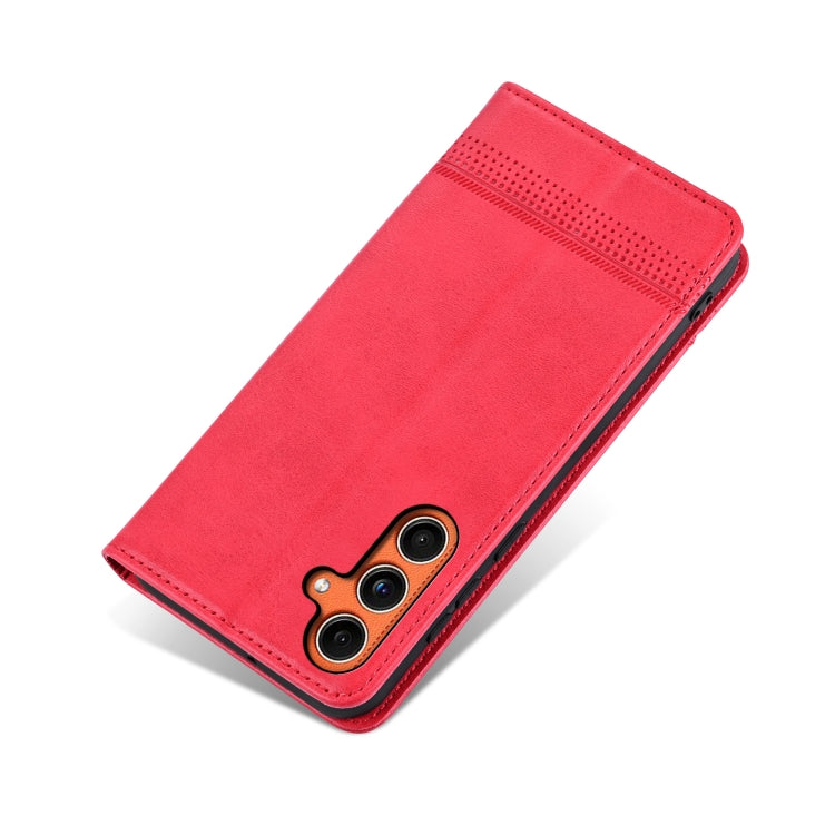 For Samsung Galaxy C55/M55 AZNS Magnetic Calf Texture Flip Leather Phone Case(Red)