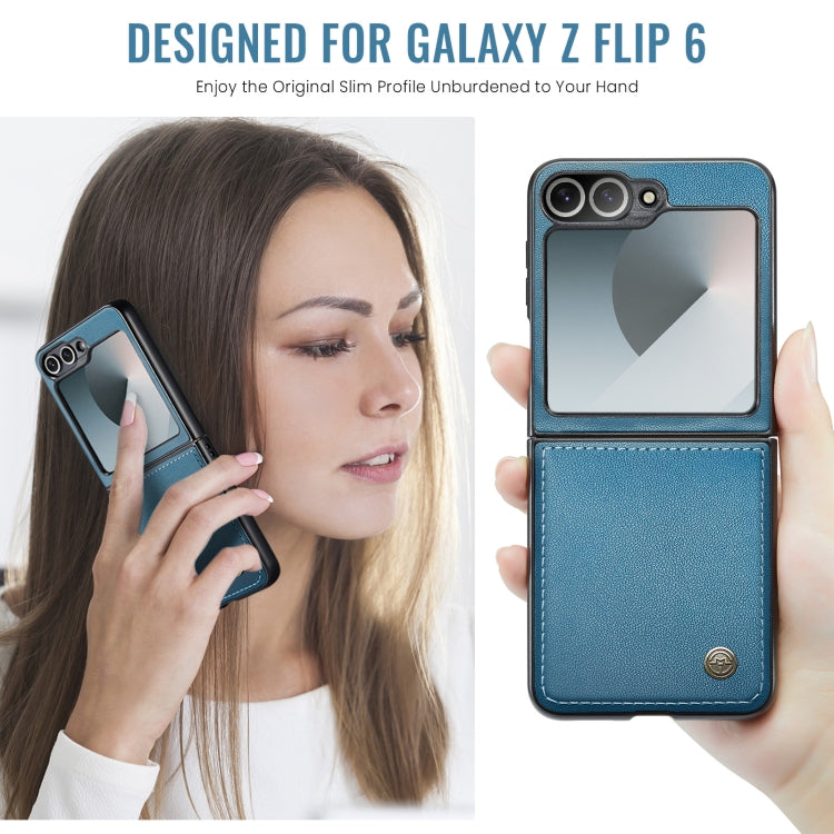 For Samsung Galaxy Z Flip6 / Flip7 FE CaseMe 023 Butterfly Buckle Litchi Texture RFID Anti-theft Leather Phone Case(Blue)