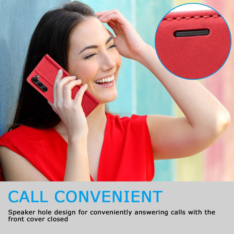 For Samsung Galaxy S24 5G LC.IMEEKE Strong Magnetism Microfiber Leather Phone Case(Red)