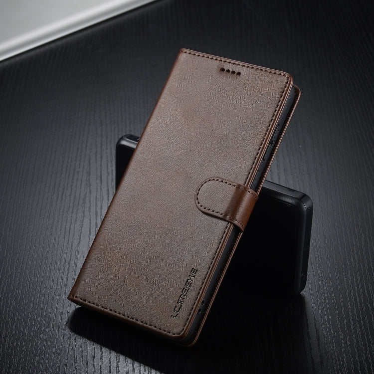 For Samsung Galaxy A05 LC.IMEEKE Calf Texture Leather Phone Case(Coffee)