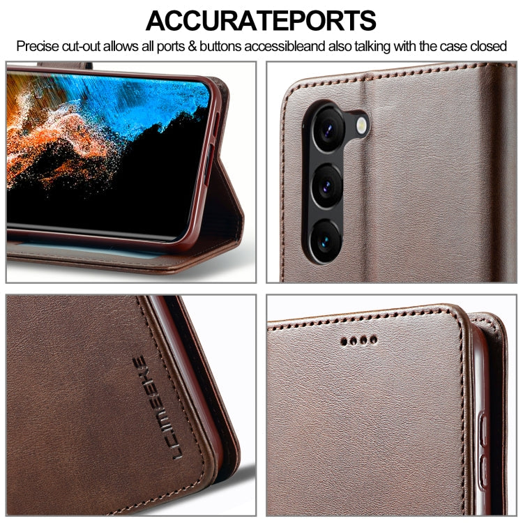 For Samsung Galaxy S24 5G LC.IMEEKE Calf Texture Leather Phone Case(Coffee)