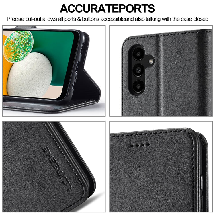 For Samsung Galaxy A15 5G LC.IMEEKE Calf Texture Leather Phone Case(Black)