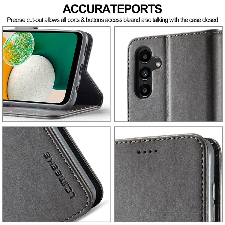 For Samsung Galaxy A15 5G LC.IMEEKE Calf Texture Leather Phone Case(Grey)