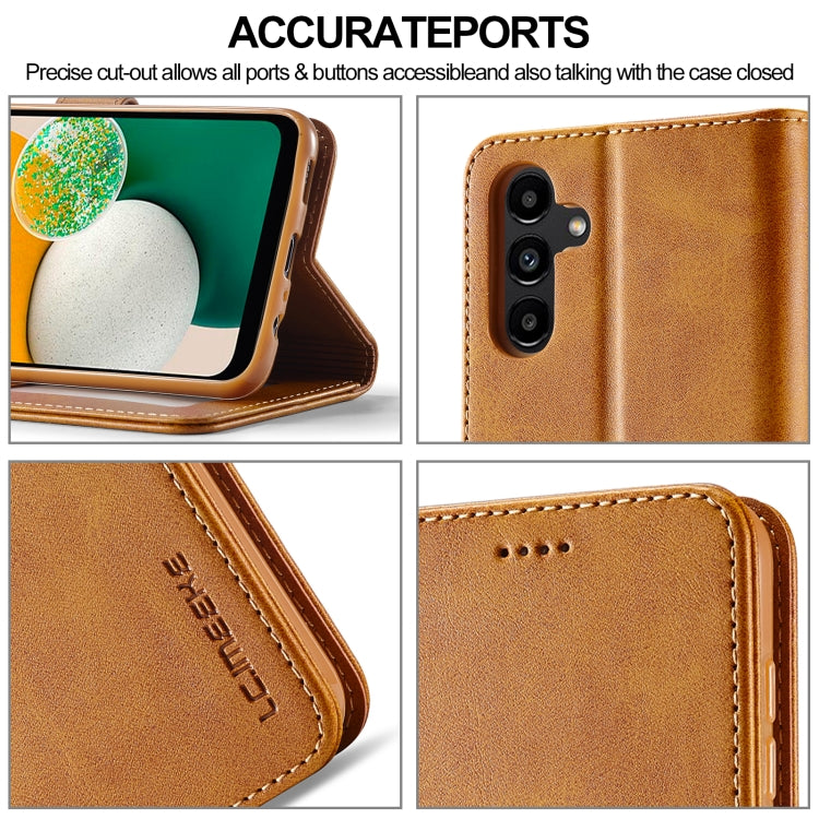 For Samsung Galaxy A15 5G LC.IMEEKE Calf Texture Leather Phone Case(Brown)