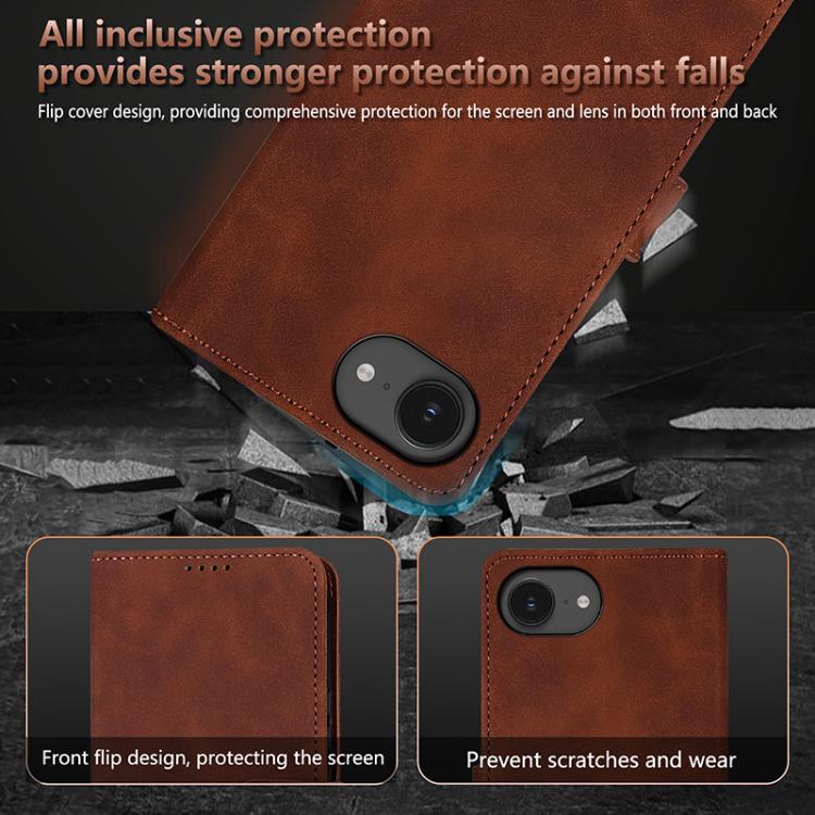 For iPhone 17e / 16e AZNS Skin Feel Calf Texture Flip Leather Phone Case(Rose Gold)