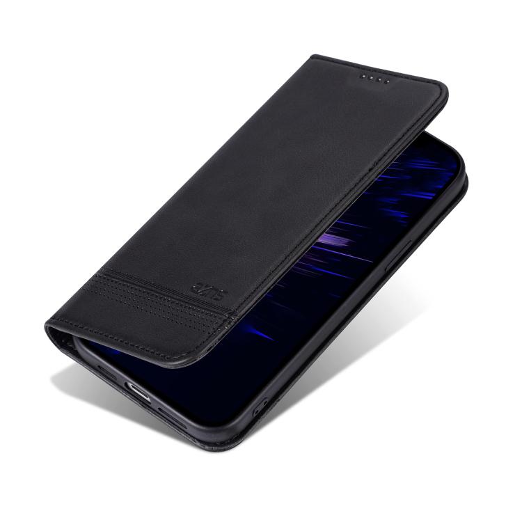 For iPhone 17e / 16e AZNS Magnetic Calf Texture Flip Leather Phone Case(Black)