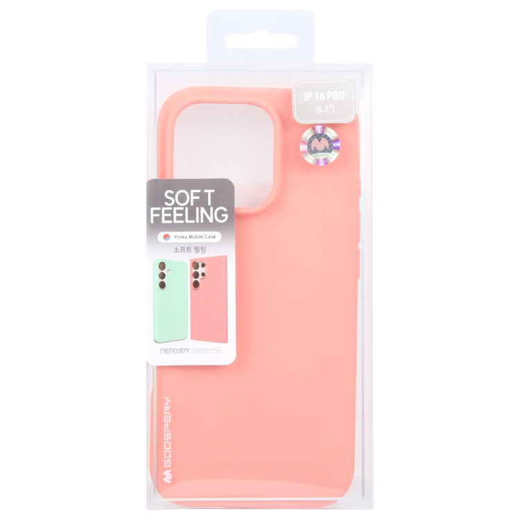 For iPhone 16 Pro Max GOOSPERY SOFT FEELING Liquid TPU Soft Phone Case(Pink)